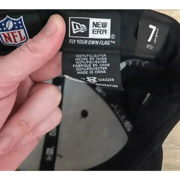 NFL New Era New Orleans Saints 59Fifty Hat Cap Sz 7 3/4 Embroidered Gold Brim - Picture 9 of 9